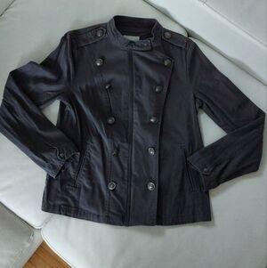 Women's SONOMA Double-Breasted GREY Jacket SIZE: LARGE.